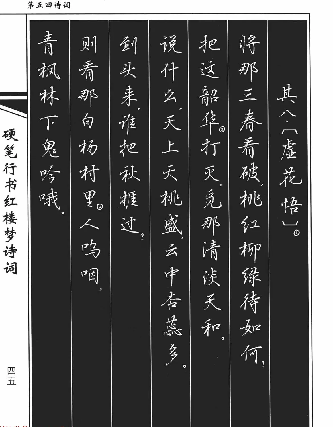 吴玉生钢笔字帖欣赏《硬笔行书红楼梦诗词》 | 硬笔书法字帖