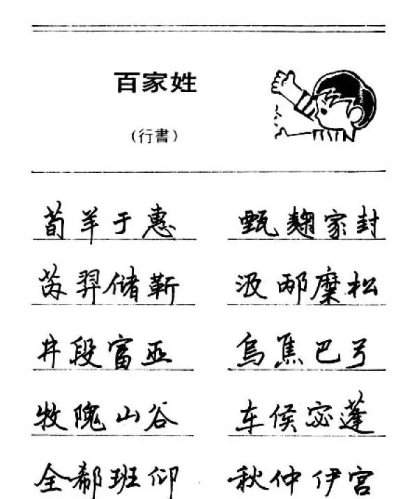 钢笔字帖下载:《钢笔行书百家姓》 | 钢笔书法字帖