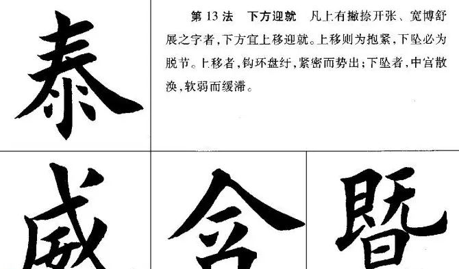 田英章毛笔书法间架结构28法图文版 | 毛笔楷书字帖