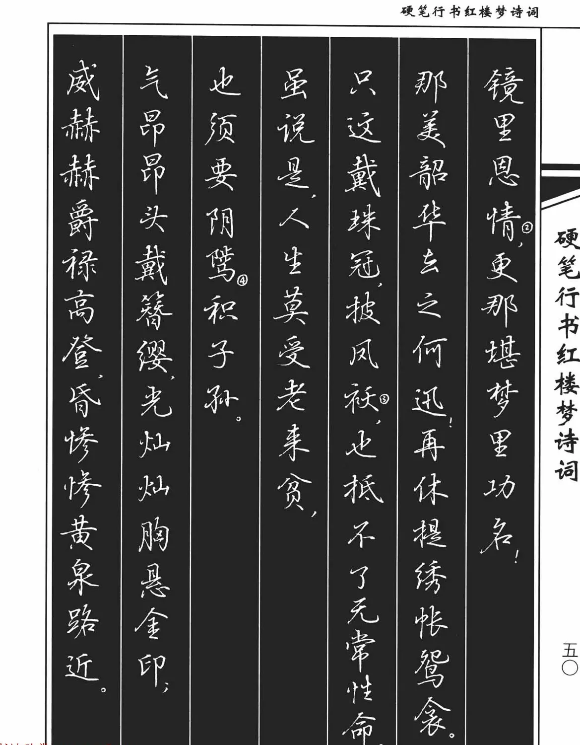 吴玉生钢笔字帖欣赏《硬笔行书红楼梦诗词》 | 硬笔书法字帖